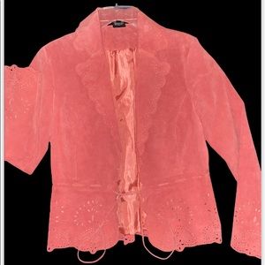 Great pre owned loverly pink with shoe string ties at front.  Size small